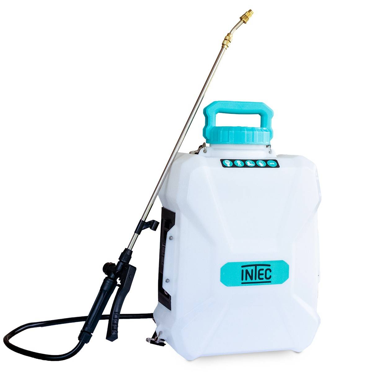 Intec - Pulvérisateur à batterie 20V 12L 5 Bar + 2 Batteries lithium 4.0Ah + Chargeur + 2 Lances Fibre et Inox + 4 buses INTEC - Imagen 8