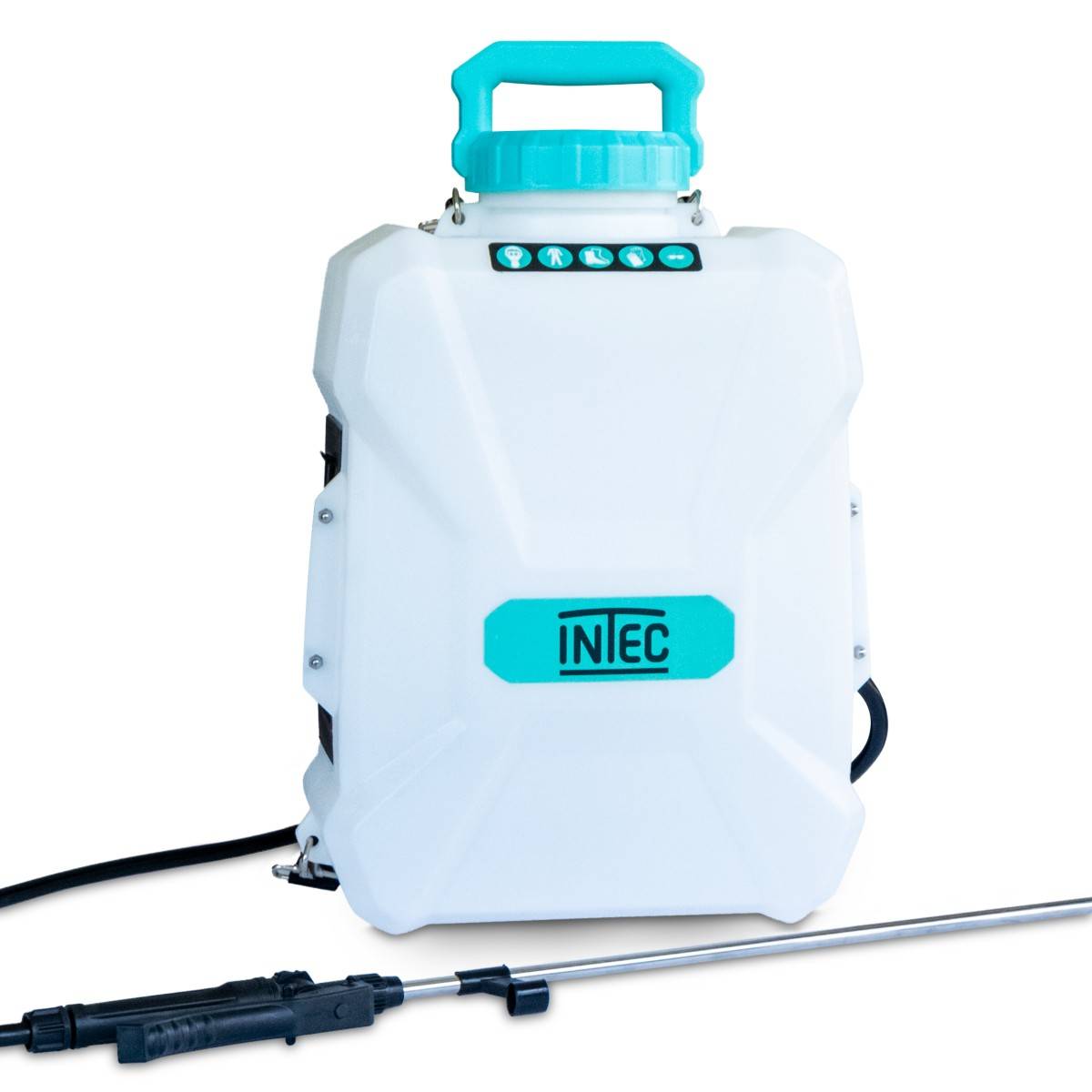Intec - Pulvérisateur à batterie 20V 12L 5 Bar + 2 Batteries lithium 4.0Ah + Chargeur + 2 Lances Fibre et Inox + 4 buses INTEC - Imagen 4