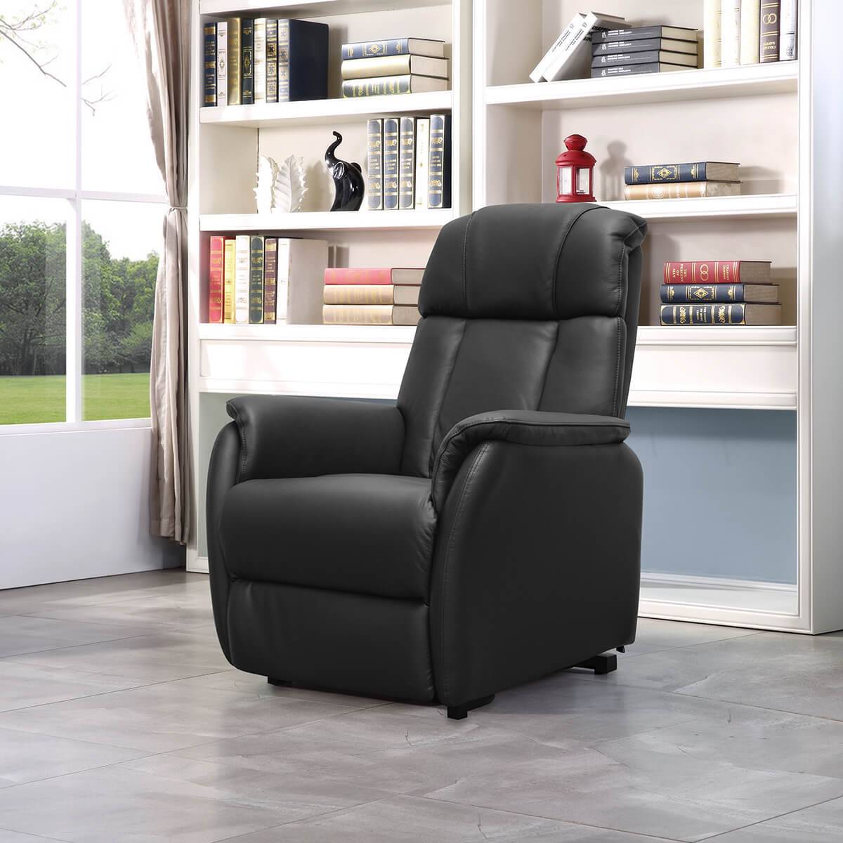 ALTOBUY - Fauteuil Relax et Releveur Electrique Cuir Noir - TAMISE - Image 3