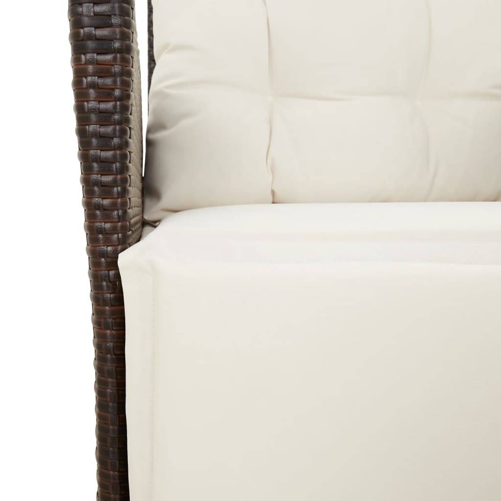 Chaise de jardin inclinable - Chaise d'extérieur - Fauteuil d'extérieur repose-pied marron résine tressée - MEUBLE PRO - Image 9