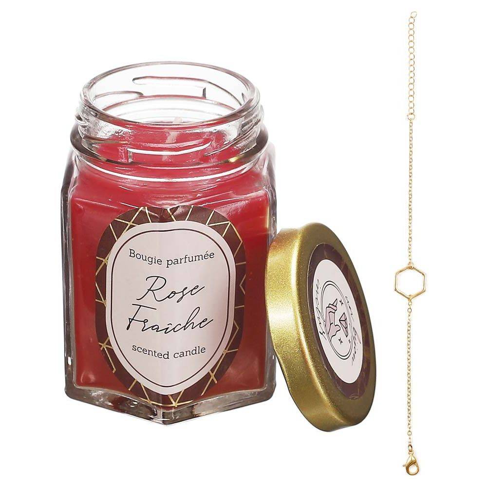 The Concept Factory - Bougie parfumée en bocal avec bijou surprise (Lot de 2) Rose fraîche The Concept Factory - Imagen 3