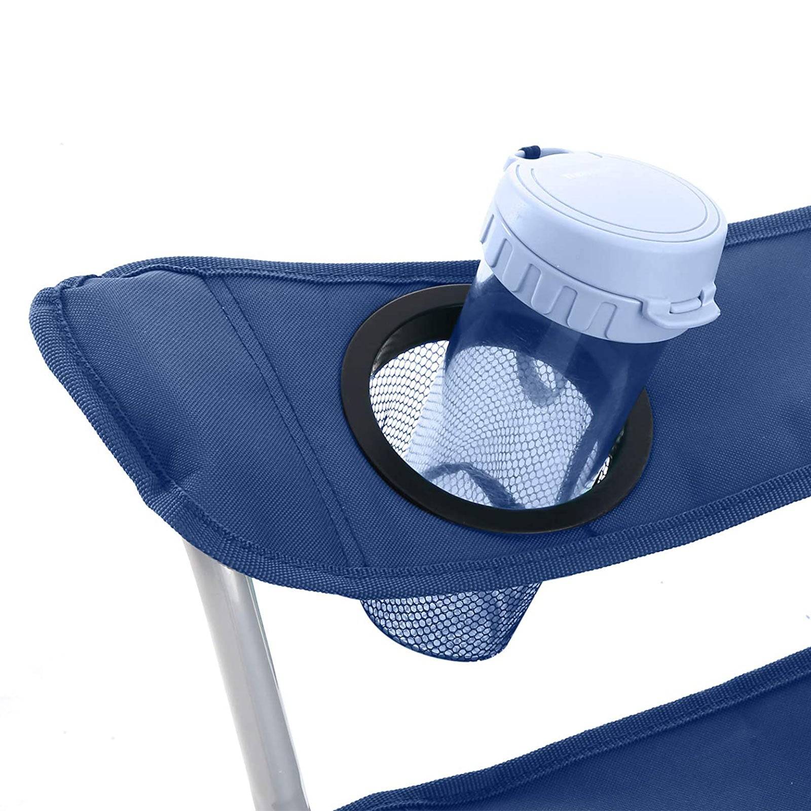 Helloshop26 - Lot de 2 chaises de camping pliables sièges pliantes extérieur confortable avec accoudoirs et porte-gobelets cadre stable capacité de charge 120 kg b - Imagen 3