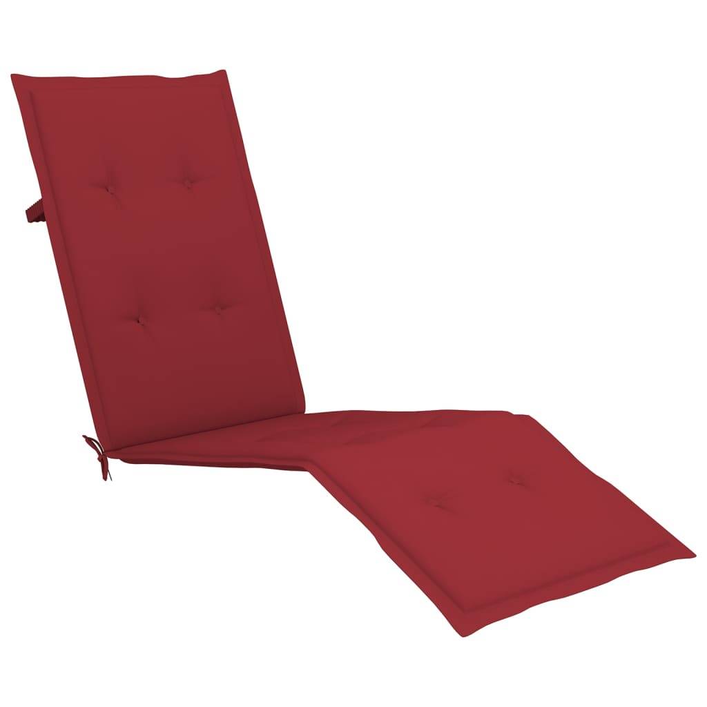 Helloshop26 - Transat chaise longue bain de soleil lit de jardin terrasse meuble d'extérieur avec repose-pied et coussin acacia solide - Imagen 6