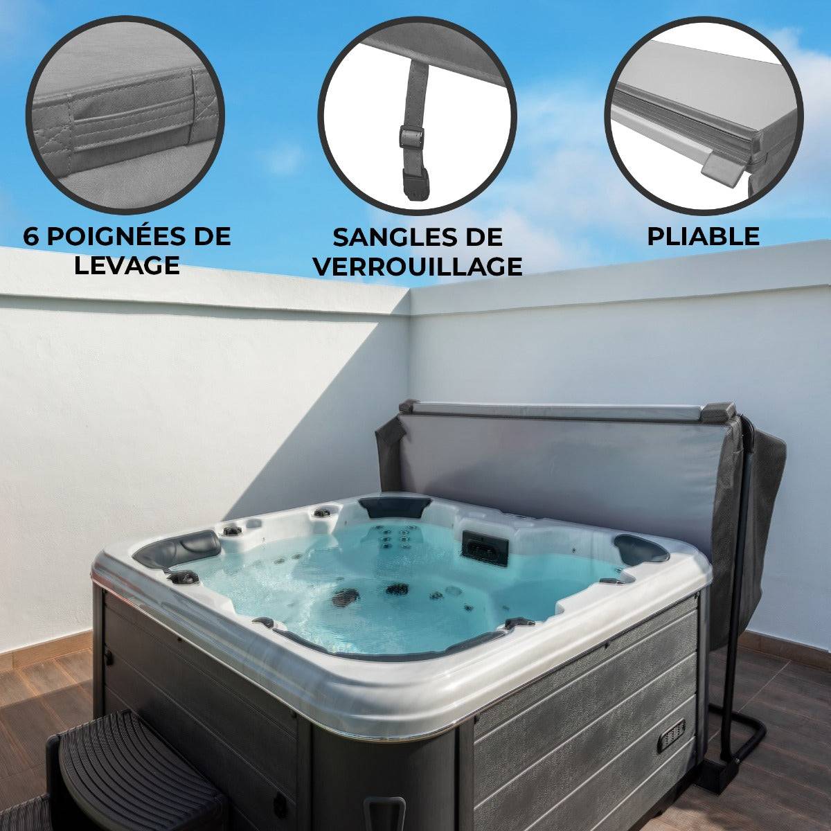 Monster Racking - Couverture de Jacuzzi 2m - Gris - Imagen 2