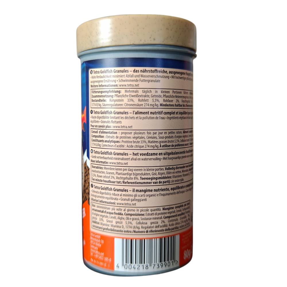 Tetra - Goldfish Granules  80g - 250 ml Aliment complet pour les poissons rouge - Imagen 4