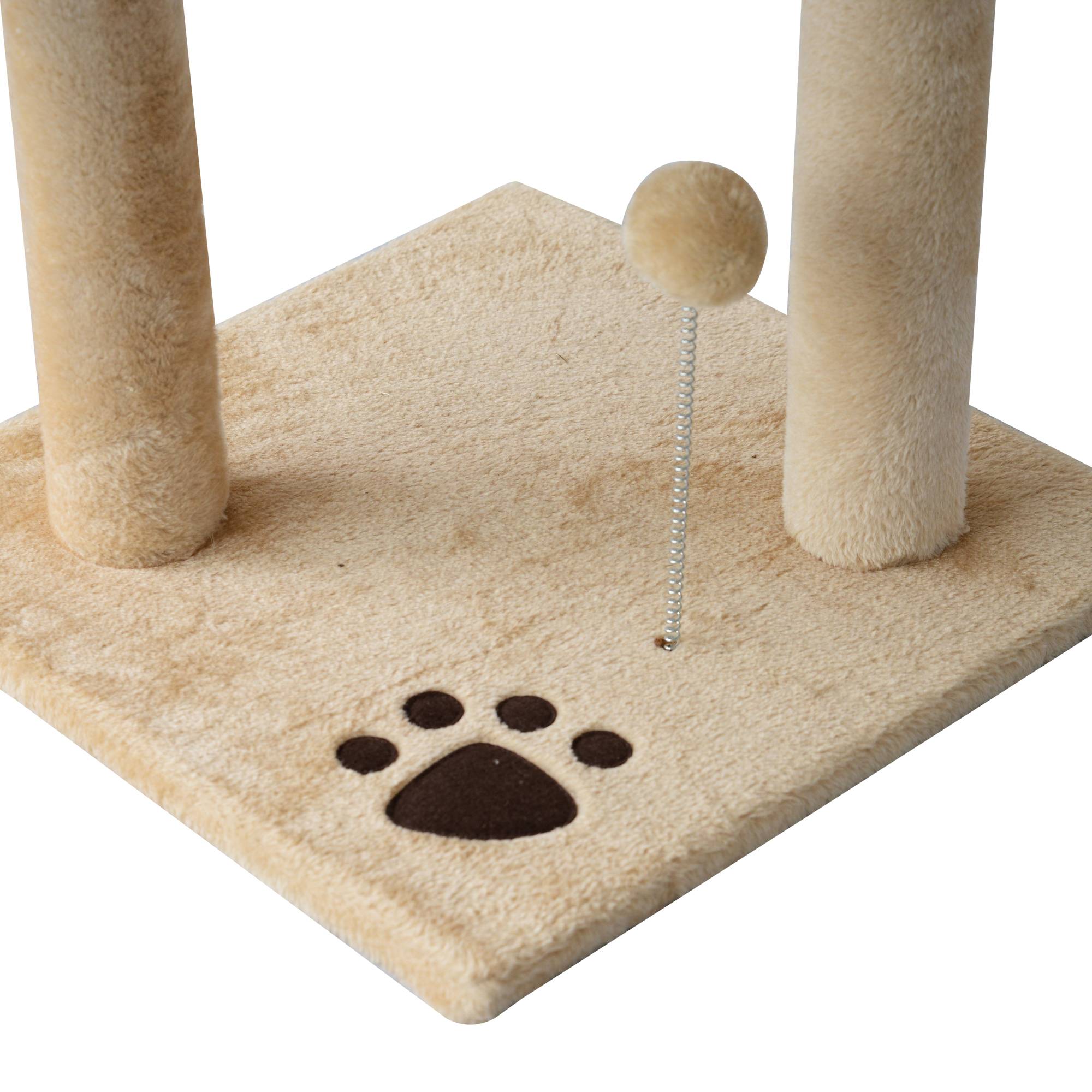 Pawhut - Arbre à chats multi-équipements griffoirs grattoirs plateformes niche corde jouets 40L x 40l x 114H cm beige - Imagen 8