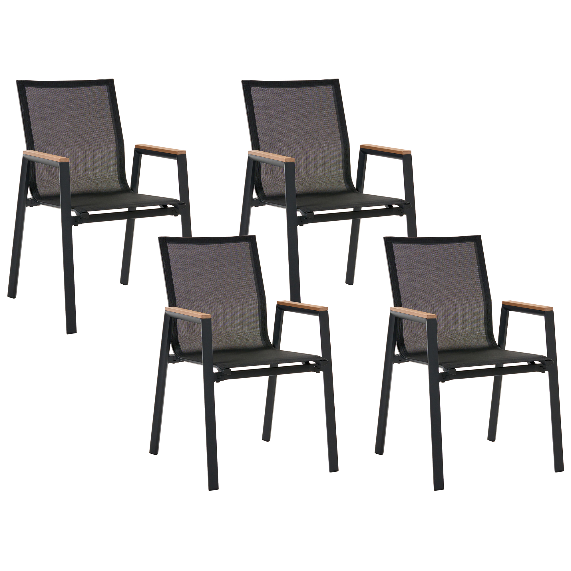 Beliani - Chaise de jardin Aluminium Noir TIANO - 56x56x90- Beliani - Image 2