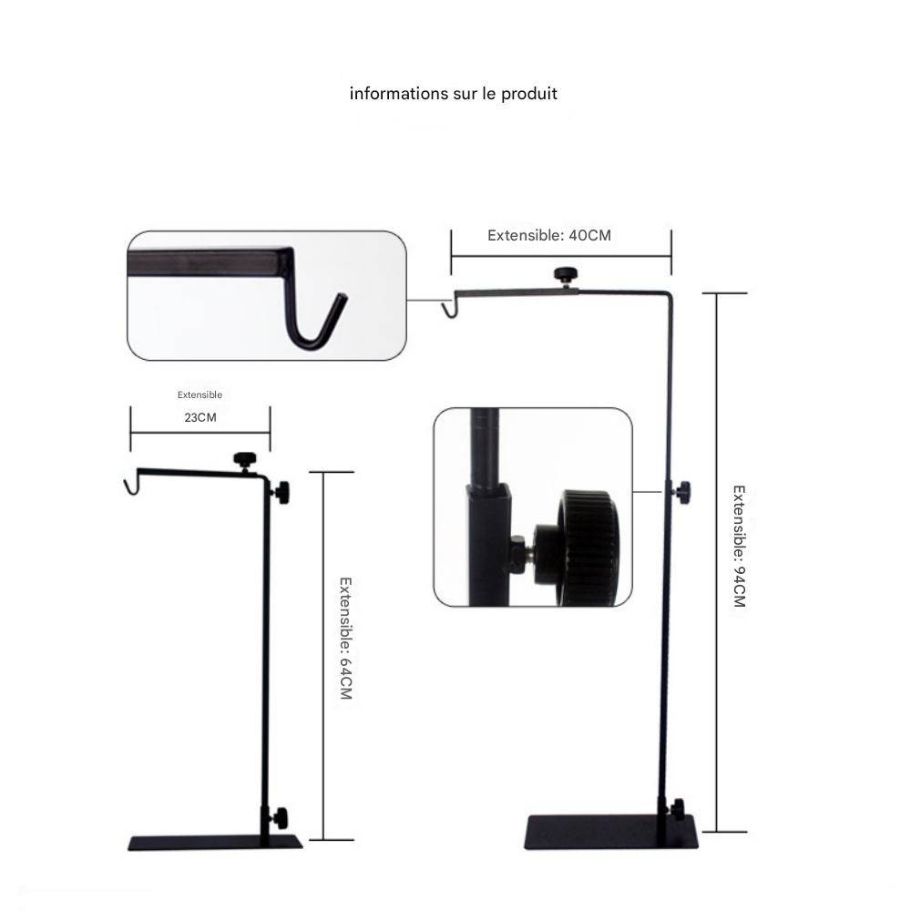 Support de lampe pour reptiles - Raccordement extensible - MCBOSON - Image 2