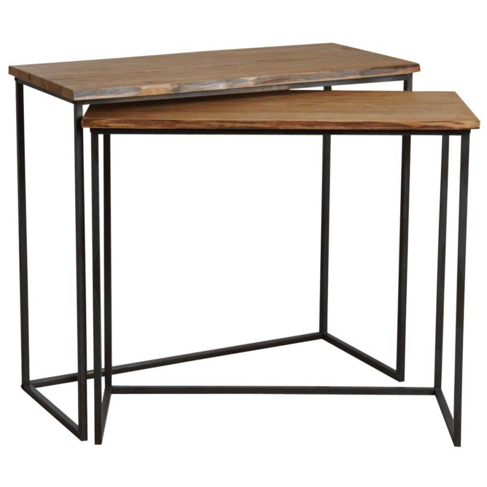 Aubry Gaspard - Consoles en bois et métal Ubi (Lot de 2) - Imagen 4