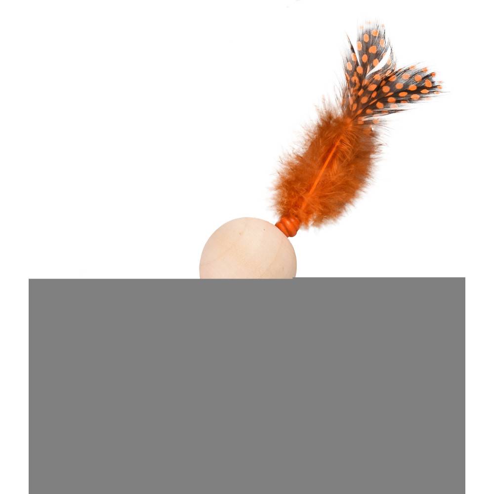 Flamingo - Jouet 1 Balle en bois avec plume 13 x 4 cm jouet pour chat couleur aléatoire. - Imagen 5