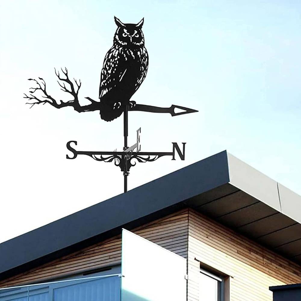 Girouette Design Hibou Métal Décorative pour Jardin Toit et Terrasse - Décoration de jardin- Living123 - Imagen 3