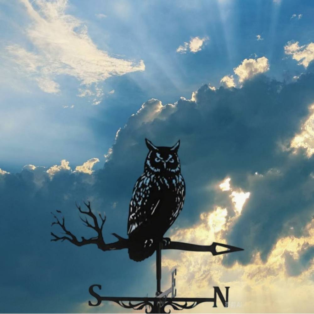 Girouette Design Hibou Métal Décorative pour Jardin Toit et Terrasse - Décoration de jardin- Living123 - Imagen 6