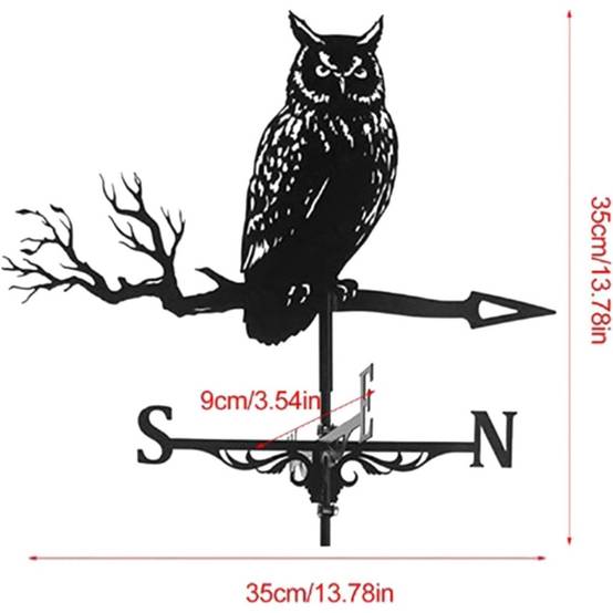 Girouette Design Hibou Métal Décorative pour Jardin Toit et Terrasse - Décoration de jardin- Living123 - Imagen 4