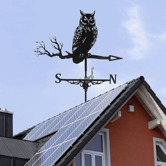 Girouette Design Hibou Métal Décorative pour Jardin Toit et Terrasse - Décoration de jardin- Living123 - Imagen 2