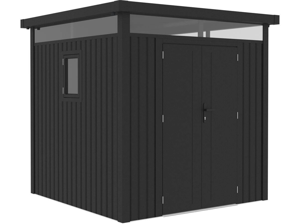 Habitat Et Jardin - Abri De Jardin Métal Premium Avec Toit Plat Et Porte Battante "lexinton" - 5,29 M² - Gris -habitat Et Jardin