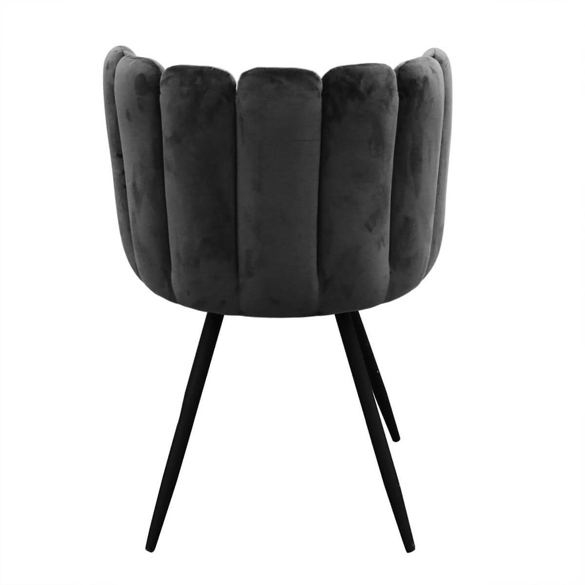 ALTOBUY - Lot de 4 Chaises Velours Noir - CHARLOTTE - Image 7
