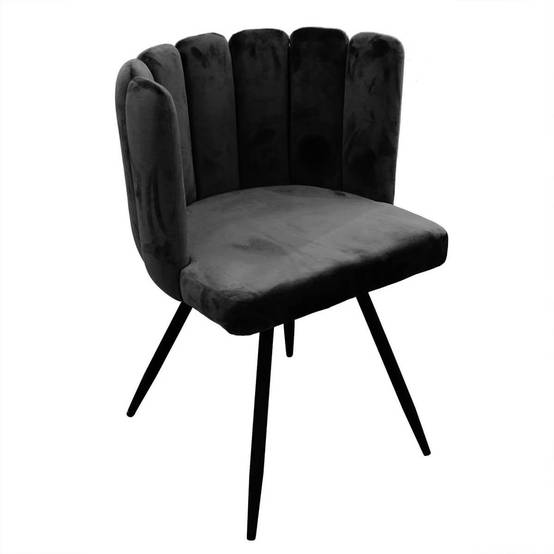 ALTOBUY - Lot de 4 Chaises Velours Noir - CHARLOTTE - Image 3