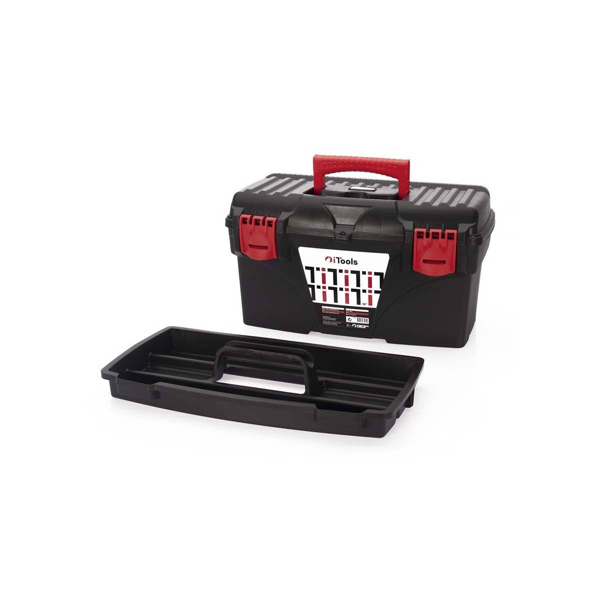 Boite à outils 18" 430 x 260 x 226 mm Mallette de bricolage avec Plateau amovible porte pièces ITOOLS - Imagen 1