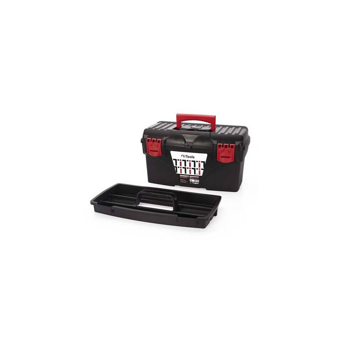 Boite à outils 18" 430 x 260 x 226 mm Mallette de bricolage avec Plateau amovible porte pièces ITOOLS - Imagen 2