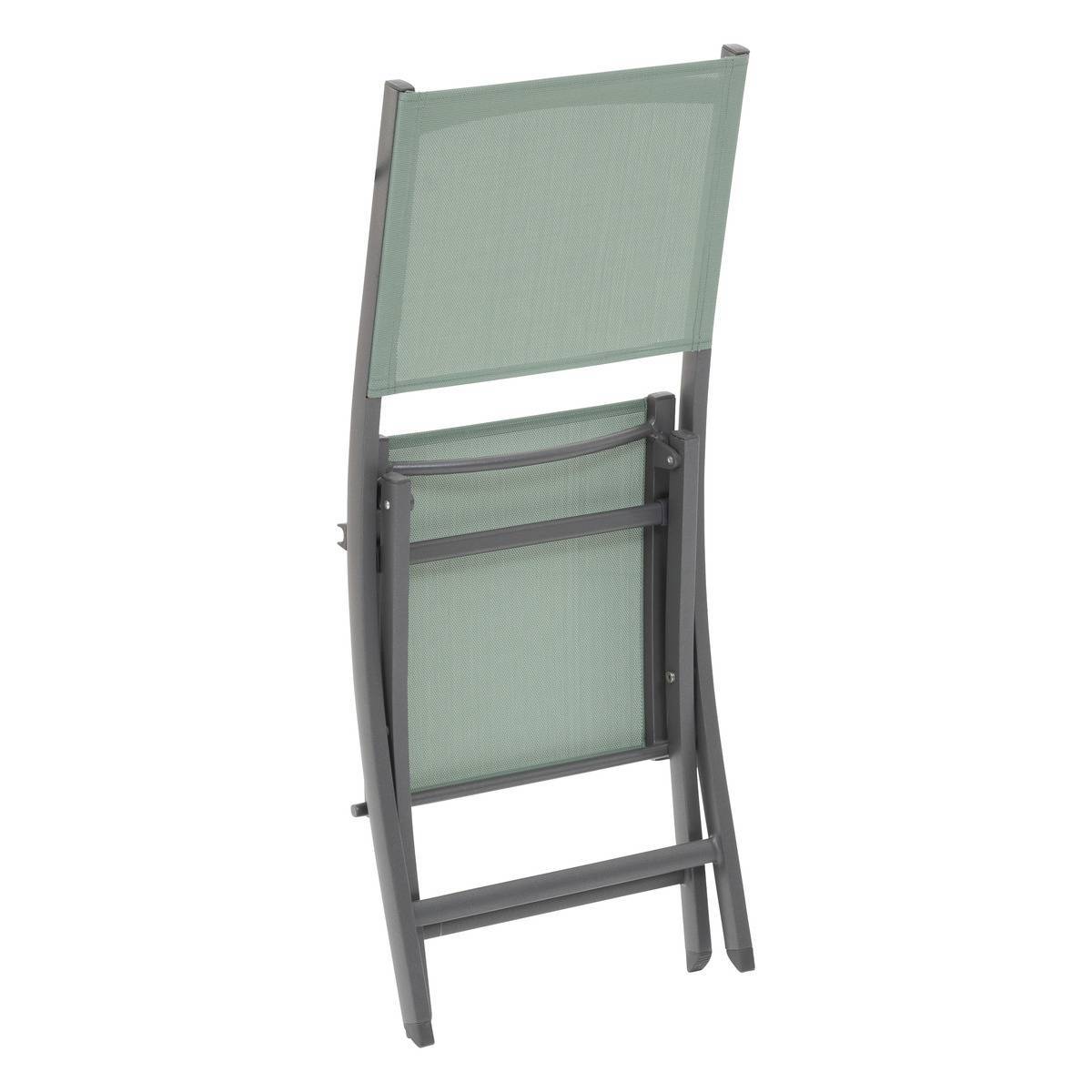 Hesperide - Lot de 4 chaises de jardin pliantes "Essentia" vert olive et graphite - Hespéride - Imagen 2