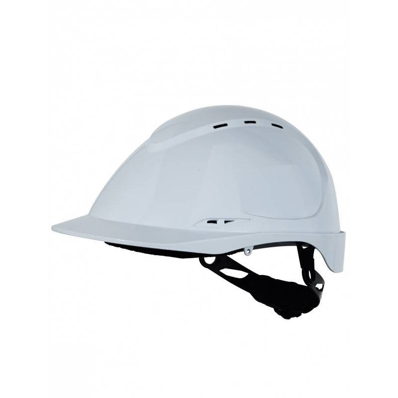 Casque de chantier aéré en A.B.S. SINGER - serrage par crémaillère - blanc - FORCEW - Image 1
