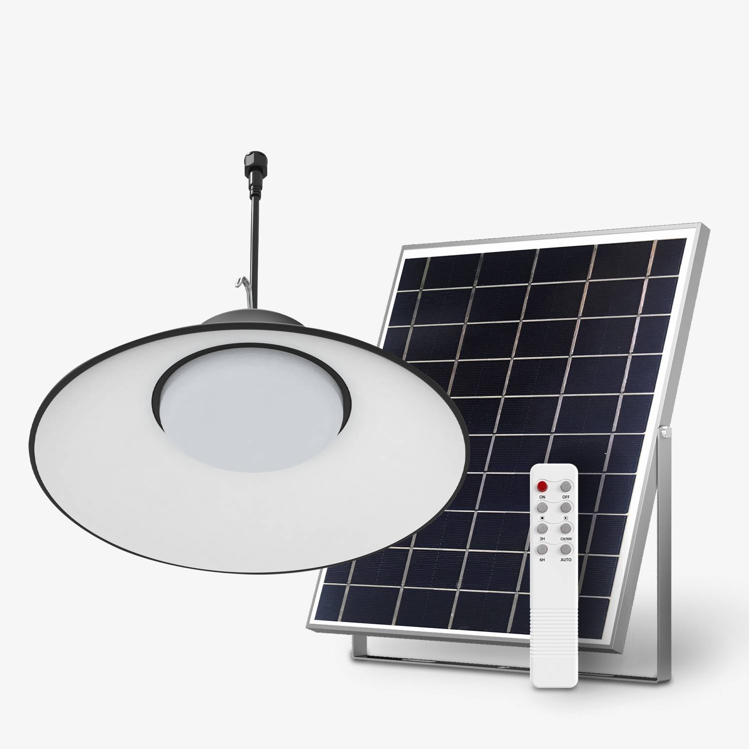 Lampe Solaire Suspendue 500LM IP65 - Éclairage Réglable 3000K, 4000K, 6000K - Terrasse, Pergola, Jardin - Groupe DDC - Image 2