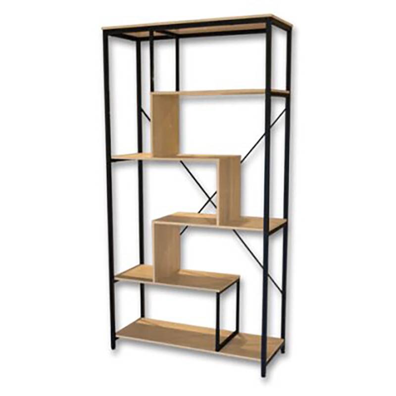 Etagère design 6 niveaux métal et bois Liam - Image 1
