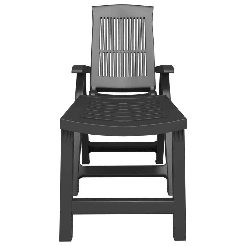 Chaise longue | Transat | Bain de soleil anthracite plastique - Image 3