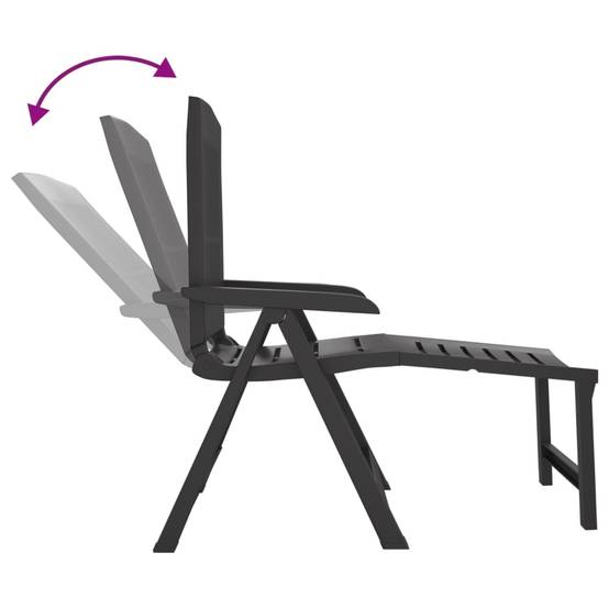 Chaise longue | Transat | Bain de soleil anthracite plastique - Image 6