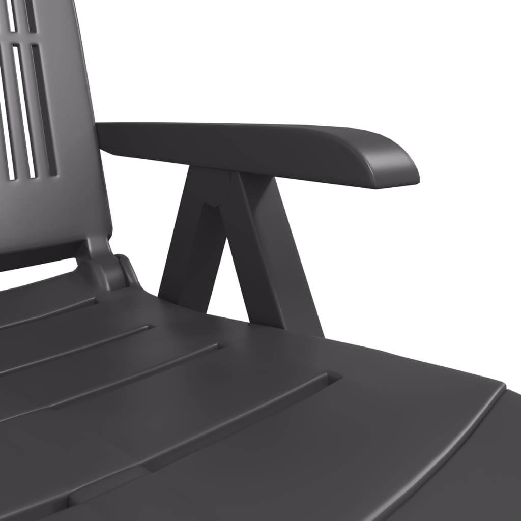 Chaise longue | Transat | Bain de soleil anthracite plastique - Image 8