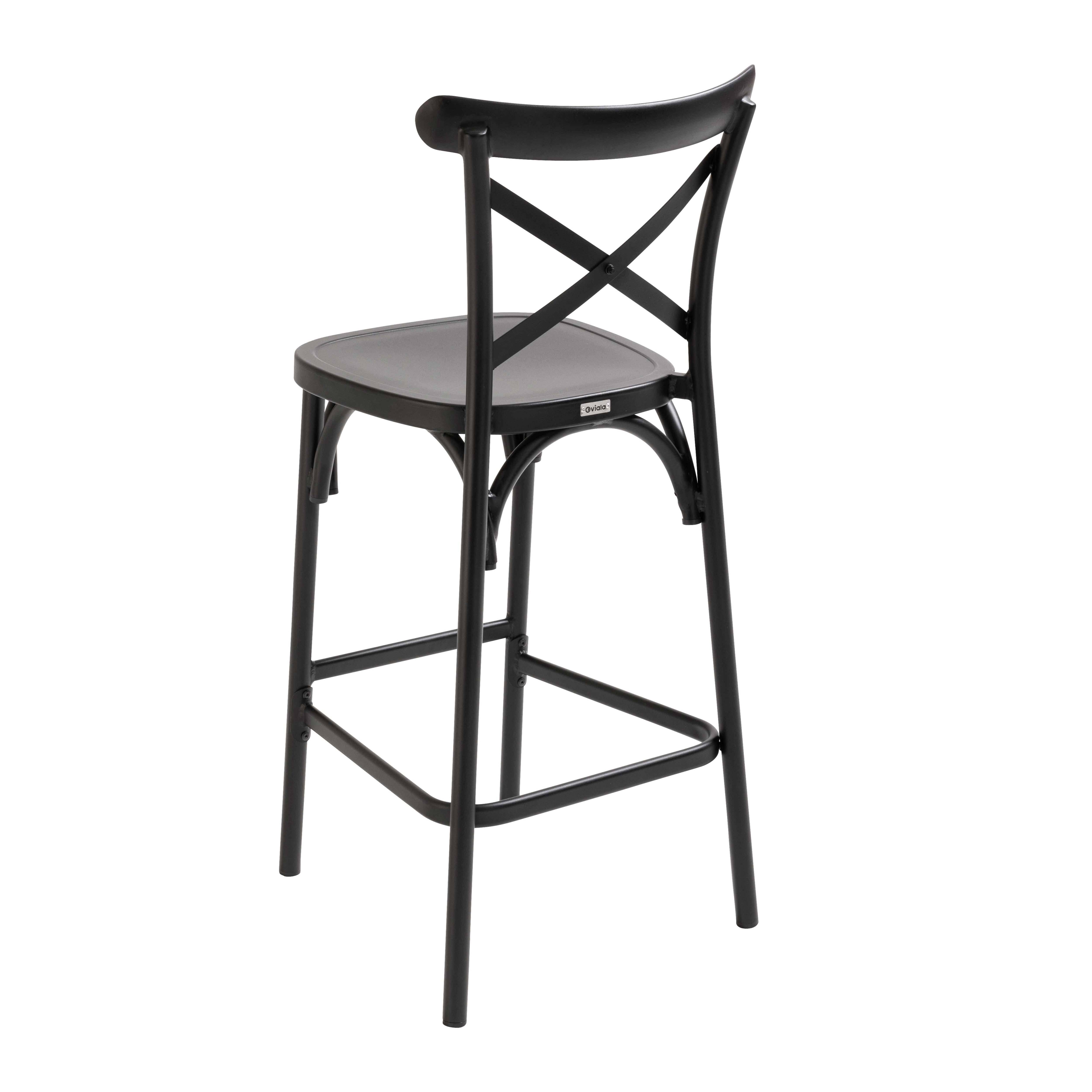Oviala - Chaise haute de terrasse noire en aluminium Sintra - Oviala - Image 3