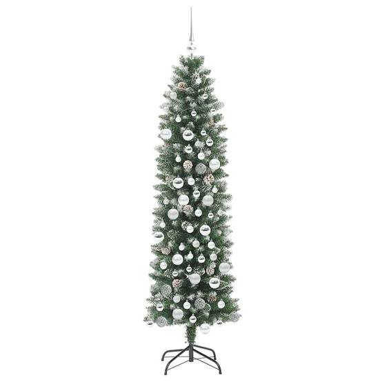 ComfortXL - Grand Sapin Artificiel Slim 180 cm Effet Givre, Décoré 300 LED, Boules et Pommes de Pin – ComfortXL Outdoor Living - Image 4