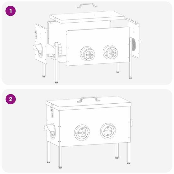 Lot de 2 Mangeoires Basses Acier Poule 15kg Noir - ComfortXL Outdoor Living - Image 8