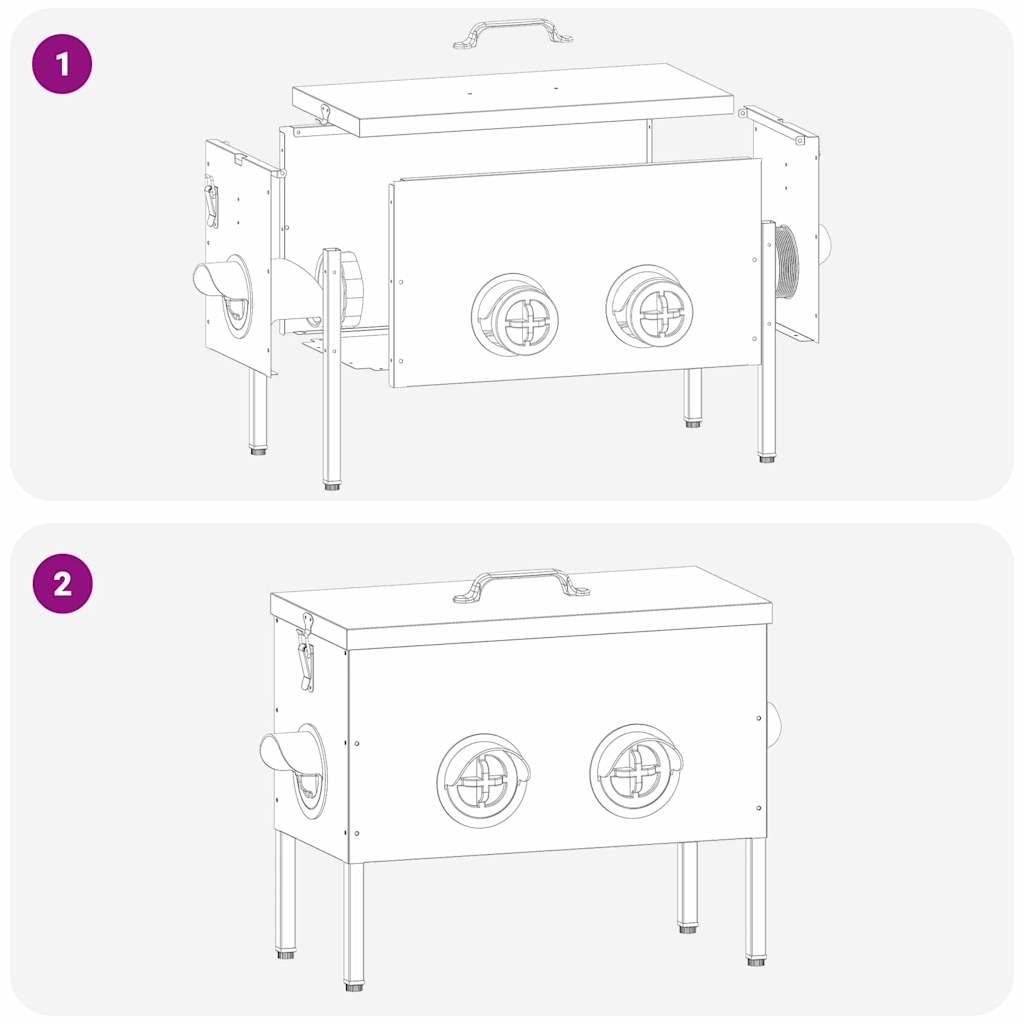 Lot de 2 Mangeoires Basses Acier Poule 15kg Noir - ComfortXL Outdoor Living - Image 8