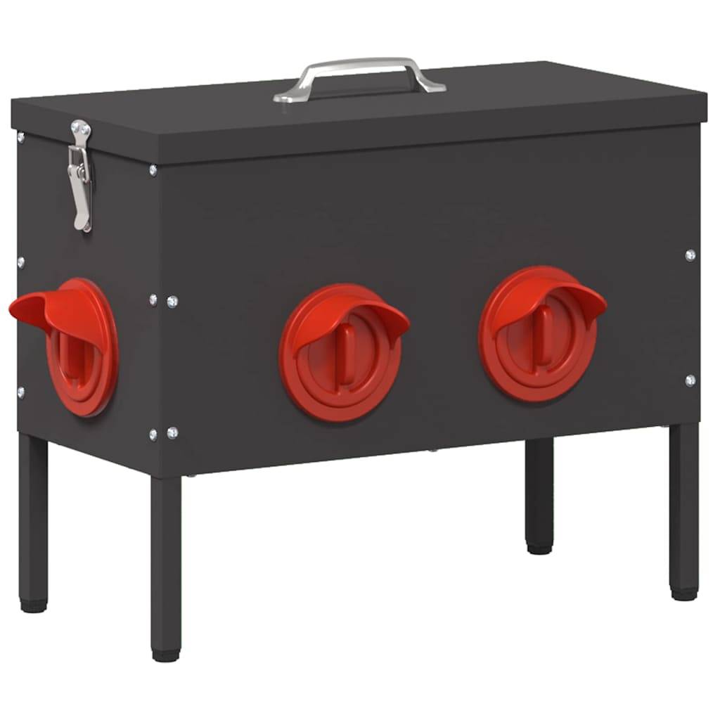 Lot de 2 Mangeoires Basses Acier Poule 15kg Noir - ComfortXL Outdoor Living - Image 4