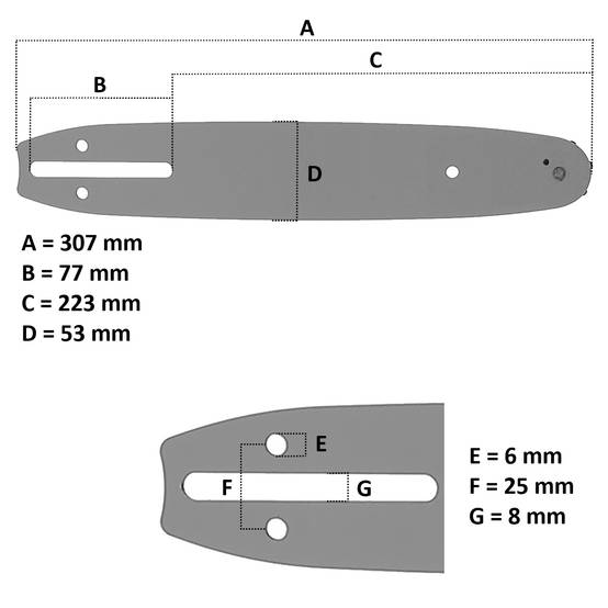 Gt Garden - Guide 10 pouces (26 cm) avec lot de 3 chaînes 40 maillons pour tronçonneuse élagueuse 25 cm3 - GT GARDEN - Image 2
