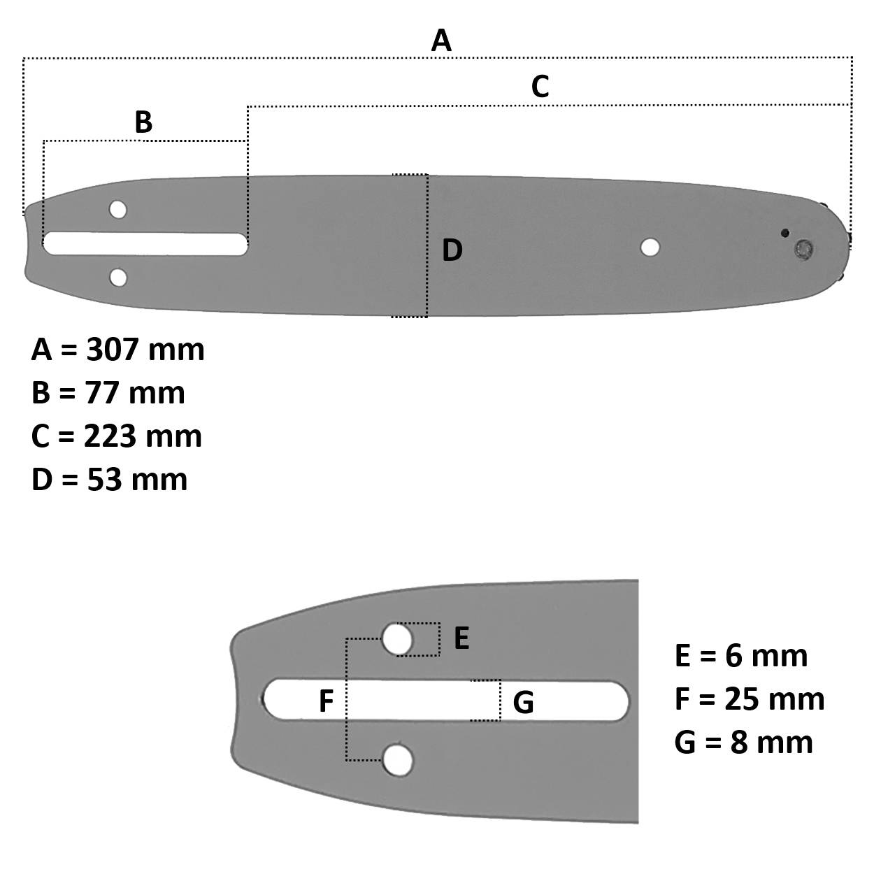 Gt Garden - Guide 10 pouces (26 cm) avec lot de 3 chaînes 40 maillons pour tronçonneuse élagueuse 25 cm3 - GT GARDEN - Image 2