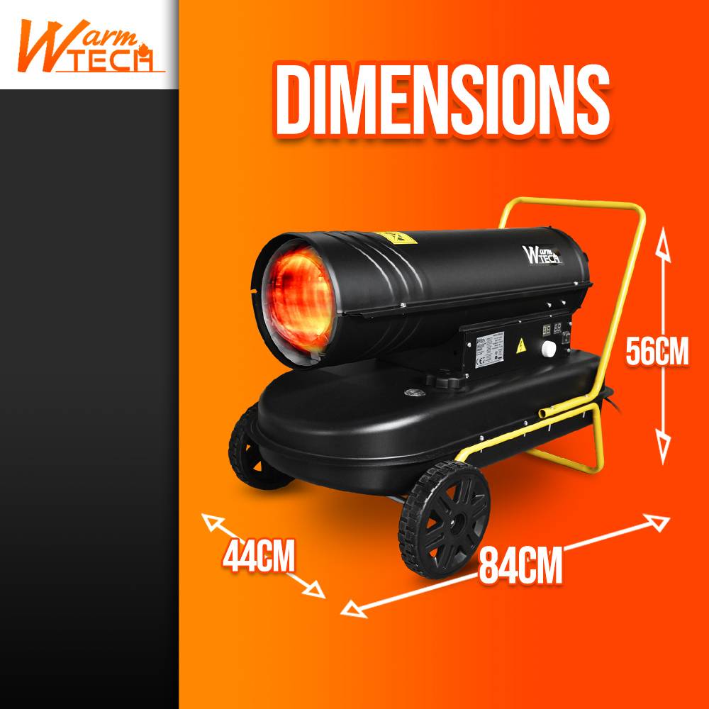 Warmtech - Canon à chaleur 30 kW diesel avec thermostat et roues - WARMTECH - Imagen 4