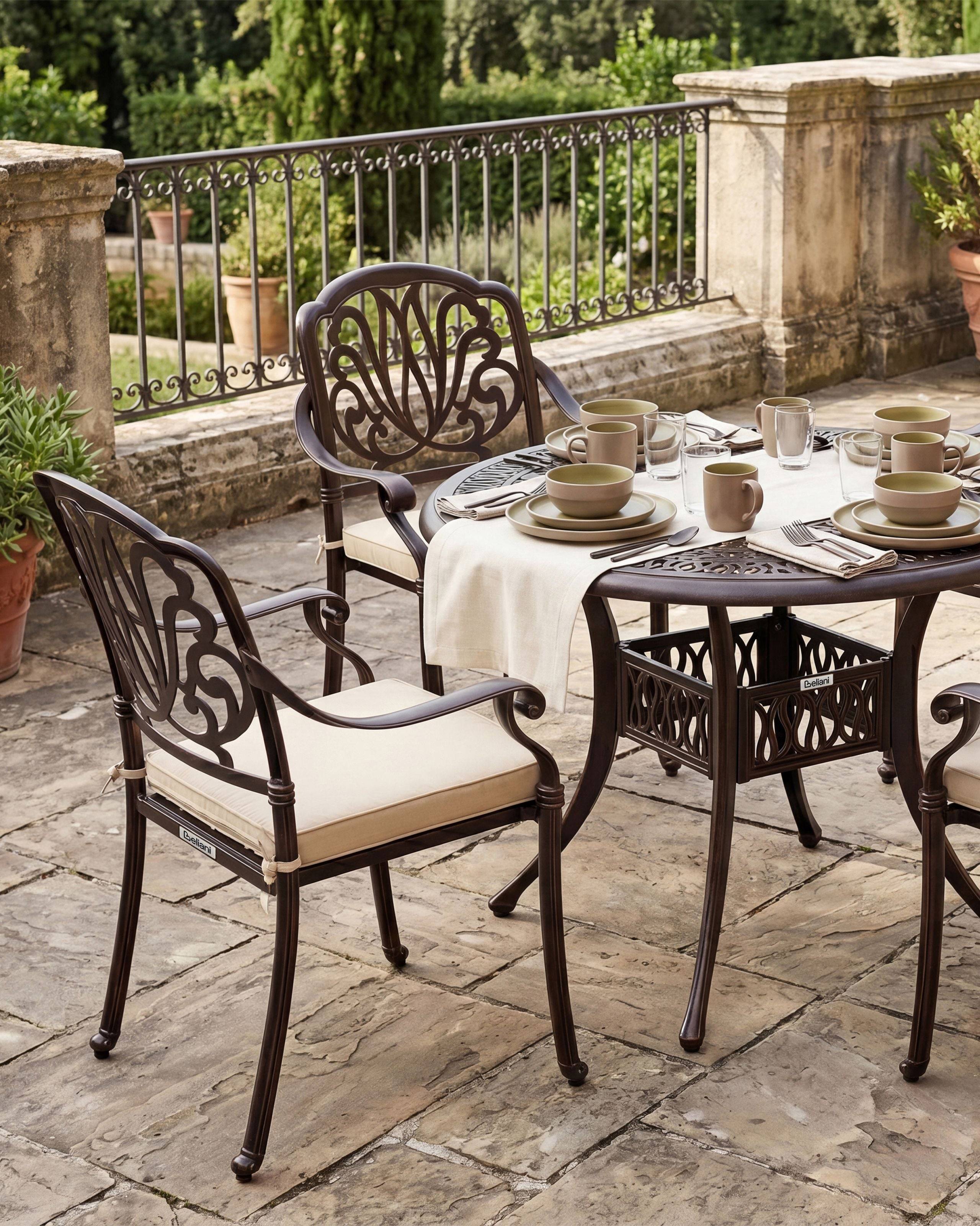Beliani - Chaise de jardin Aluminium Marron foncé ANCONA - Beliani - Imagen 1