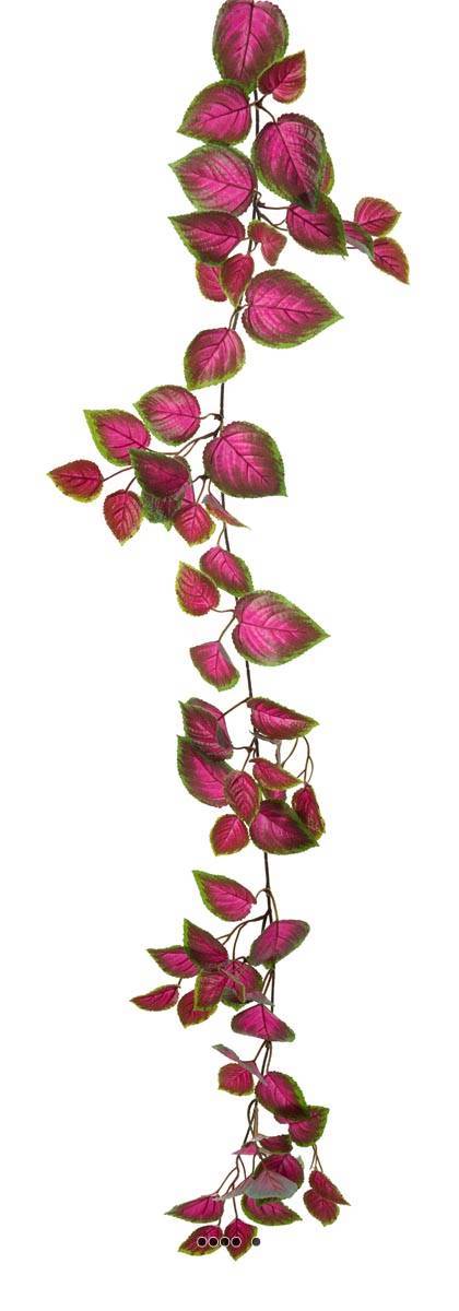 Artificielles - Guirlande factice ramifiée de feuilles de Coleus H160cm très colorée - Imagen 2