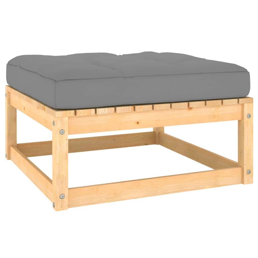 Helloshop26 - Salon de jardin meuble d'extérieur ensemble de mobilier 10 pièces avec coussins bois de pin massif - Imagen 5