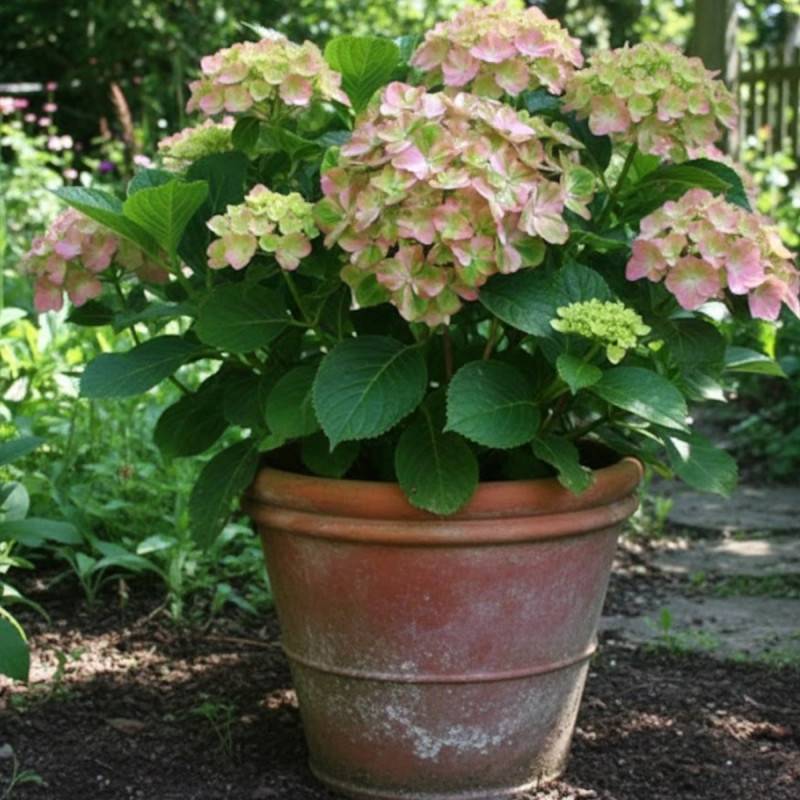 Hortensia Valvert®, Hydrangea macrophylla à fleurs Bleue - feuillage ...