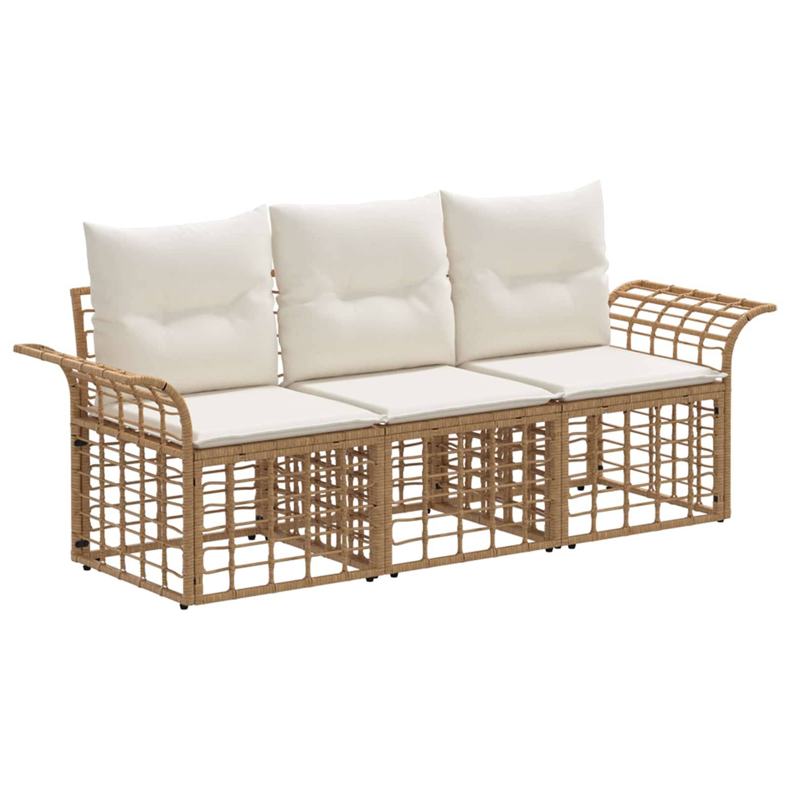 Vidaxl - Ensemble de canapés d'extérieur 3 pcs-Salons de jardin Blanc Naturel et Crème - Image 2