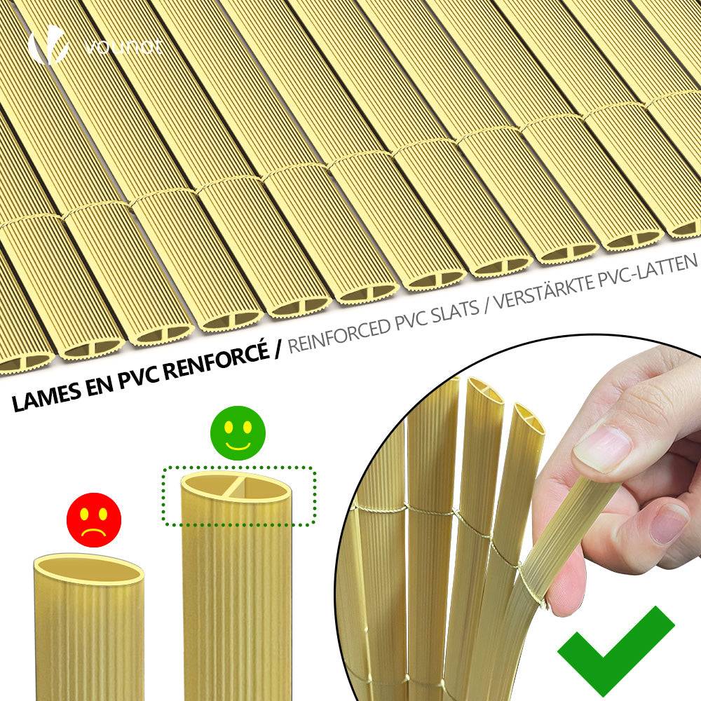 Canisse PVC brise vue ultra renforce avec attaches de fixation 80x500cm beige - Image 2