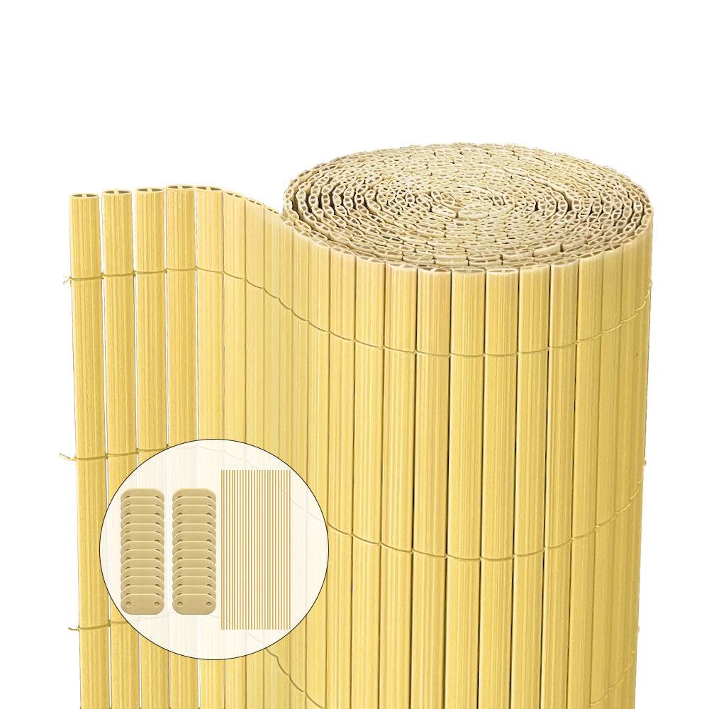 Canisse PVC brise vue ultra renforce avec attaches de fixation 80x500cm beige - Image 1