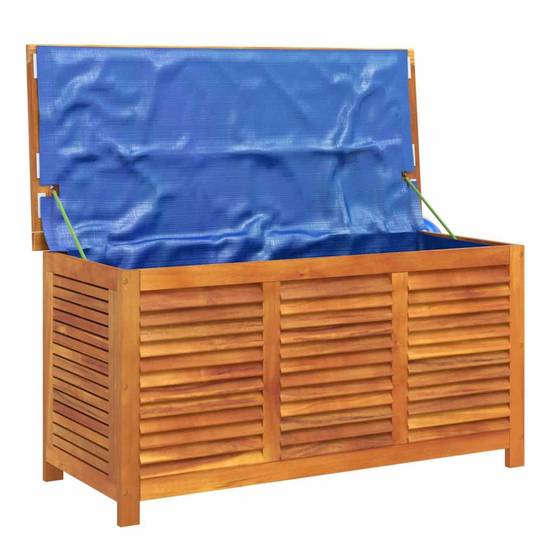 Coffre de rangement de jardin bois d'acacia naturel 113 x 50 x 56 cm - PANGIVO - Image 7