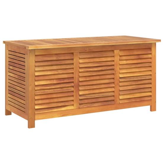 Coffre de rangement de jardin bois d'acacia naturel 113 x 50 x 56 cm - PANGIVO - Image 2