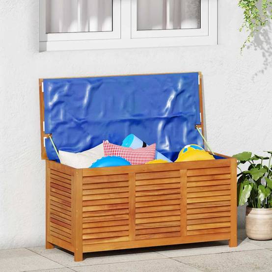 Coffre de rangement de jardin bois d'acacia naturel 113 x 50 x 56 cm - PANGIVO - Image 1