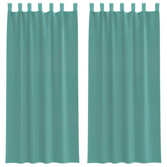 Rideaux - Panneaux de rideau en voile avec passe-tringles 2 pcs turquoise - Imagen 1