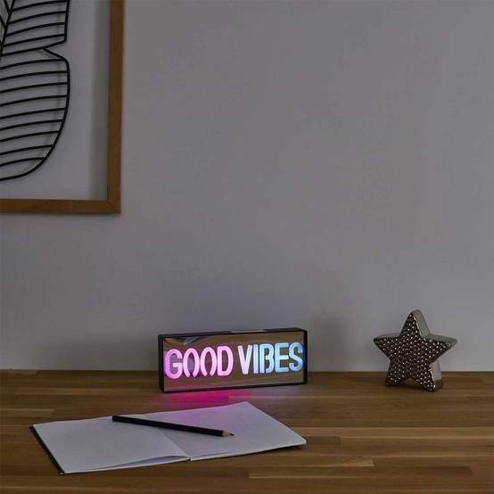 The Home Deco Factory - Lampe LED Effet Néon "Good Vibes" 22cm Multicolore - Image 6
